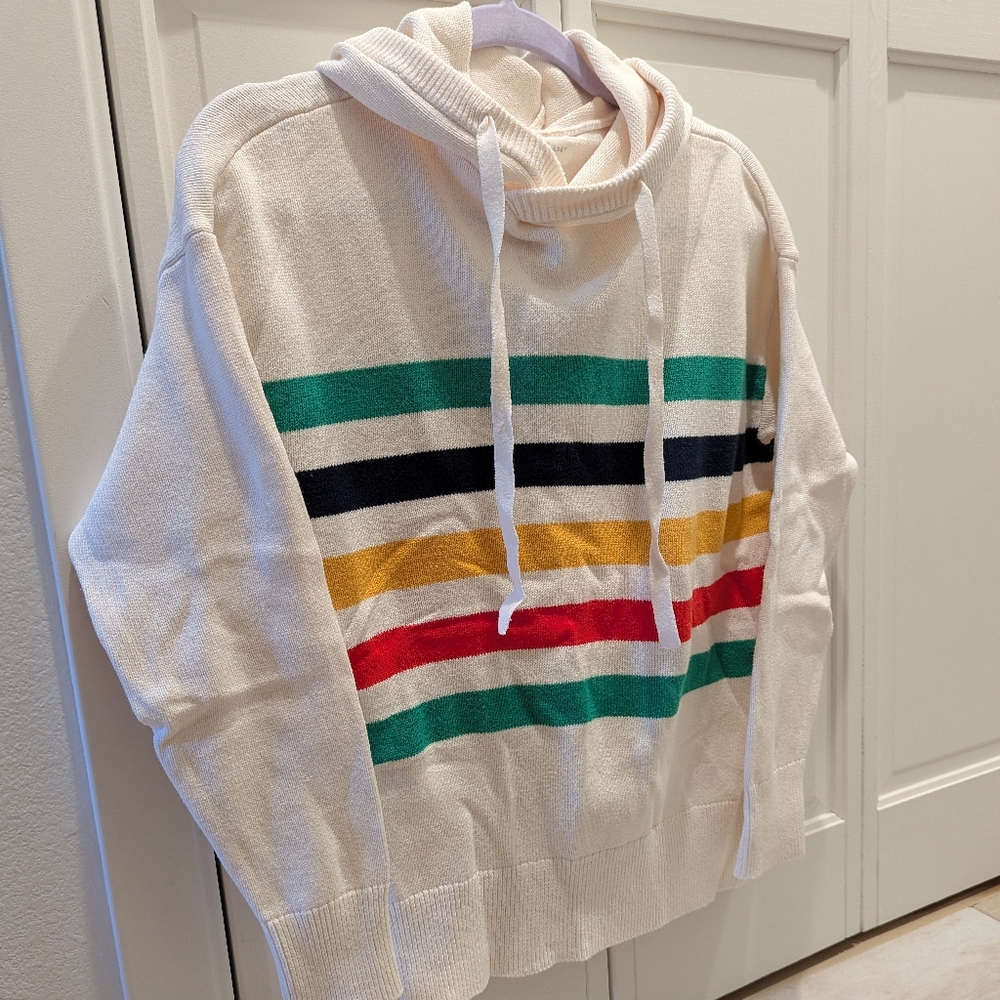 Lou & Grey Cotton Sweater Stripe Hoodie S
